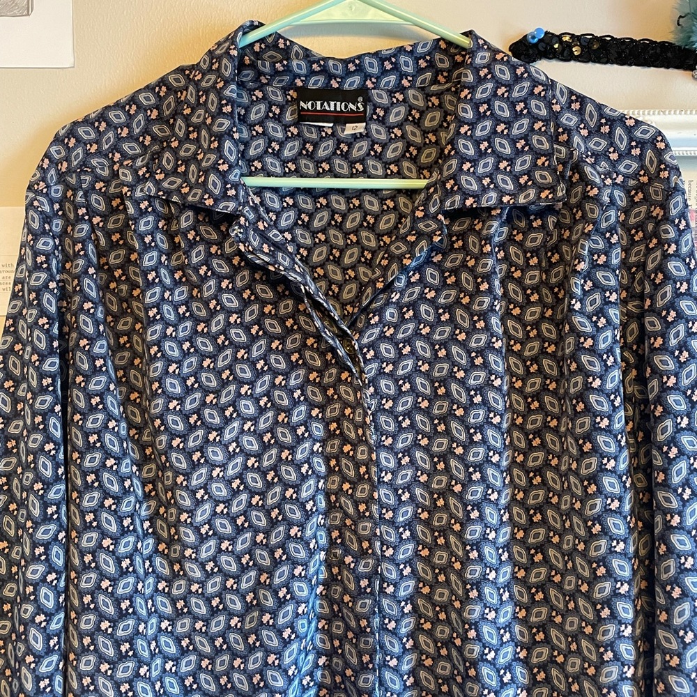 90s paisley print button-down top
